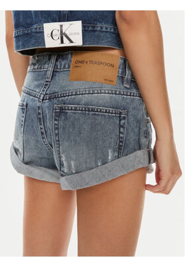 One Teaspoon Szorty jeansowe Bandit 24934A Niebieski Relaxed Fit. Kolor: niebieski. Materiał: bawełna