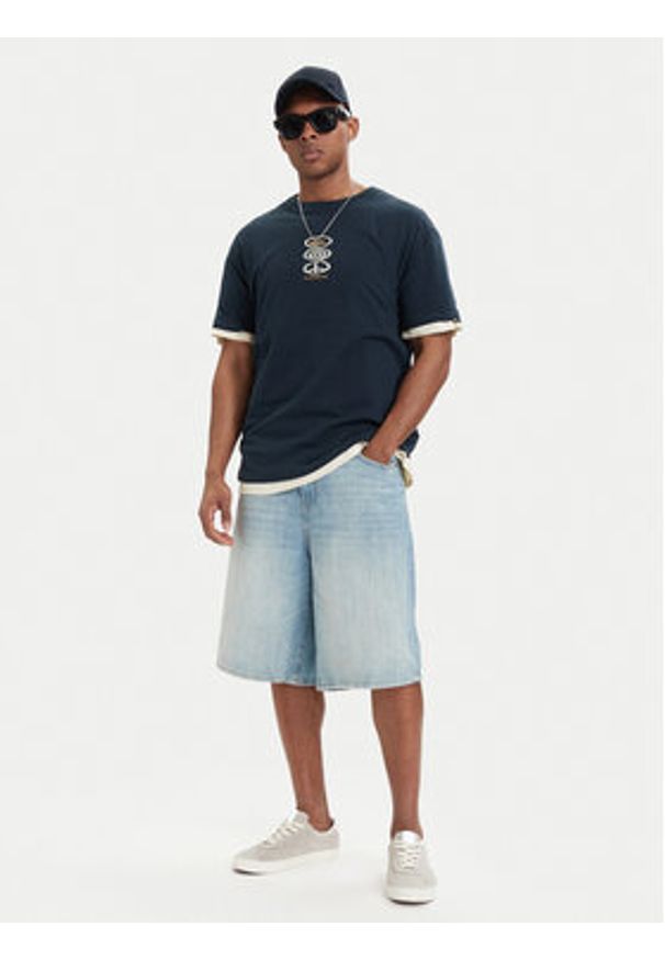 Quiksilver T-Shirt Harmony Spiral EQYZT08304 Granatowy Regular Fit. Kolor: niebieski. Materiał: bawełna