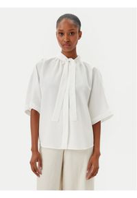 Marc O'Polo Bluzka 503 0840 41013 Biały Relaxed Fit. Typ kołnierza: polo. Kolor: biały. Materiał: lyocell