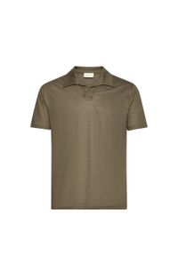 GANT - Koszulka polo męska Gant Linen Ss Polo. Typ kołnierza: polo. Kolor: zielony. Materiał: len #1