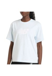 Koszulka damska New Balance WT43583IB - biała. Kolor: biały. Materiał: bawełna. Długość rękawa: krótki rękaw. Długość: krótkie #1