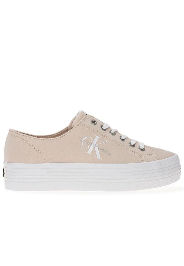 Buty Calvin Klein Vulc Flatform Essential Mono YW0YW01030-0JZ - różowe. Okazja: na co dzień. Kolor: różowy. Materiał: guma, materiał. Szerokość cholewki: normalna. Obcas: na platformie