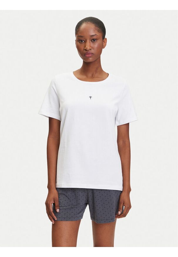 JOOP! Koszulka piżamowa 10224334 Biały Regular Fit. Kolor: biały. Materiał: bawełna