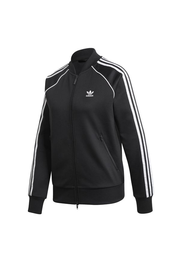 Adidas - Bluza dresowa do biegania damska adidas SST TRACKTOP PB. Kolor: czarny. Materiał: dresówka