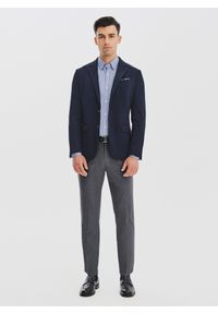 Pako Lorente - PAKO LORENTE – Granatowa dzianinowa marynarka męska. Kolor: niebieski. Materiał: dzianina #6