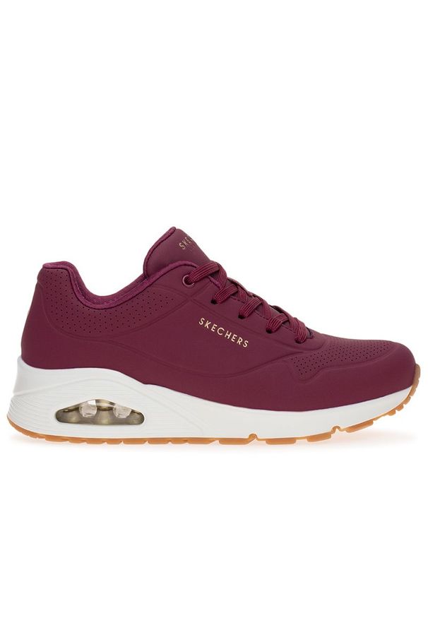 skechers - Buty Skechers Uno Stand on Air 73690BURG - bordowy. Zapięcie: sznurówki. Kolor: czerwony. Materiał: skóra, syntetyk, guma. Szerokość cholewki: normalna. Wzór: gładki. Model: Skechers Sport