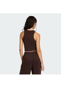 Adidas - adidas Top Essentials KD3821 Brązowy Slim Fit. Kolor: brązowy. Materiał: bawełna #4