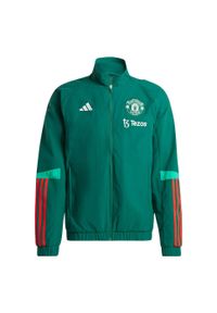 Adidas - Manchester United Tiro 23 Presentation Jacket. Kolor: wielokolorowy, czerwony, zielony. Materiał: materiał