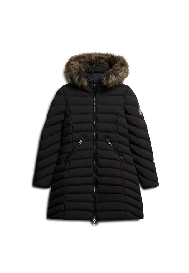 Średnia kurtka damska Superdry Fuji Faux Fur. Kolor: czarny. Materiał: puch. Sezon: zima