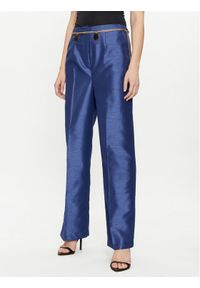 Rinascimento Spodnie materiałowe CFC0117559003 Granatowy Wide Fit. Kolor: niebieski. Materiał: syntetyk
