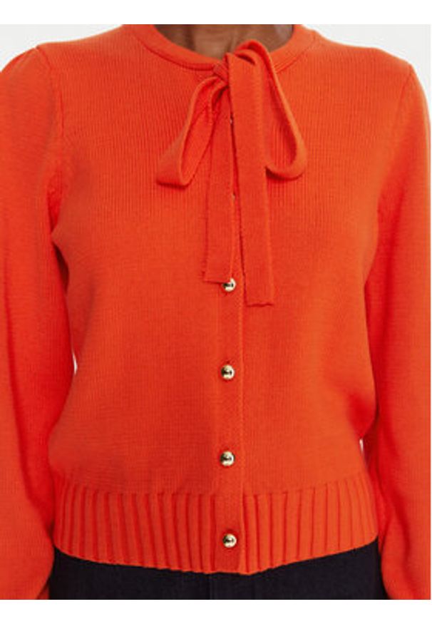 French Connection Kardigan 78ZCW Pomarańczowy Regular Fit. Kolor: pomarańczowy. Materiał: bawełna, syntetyk