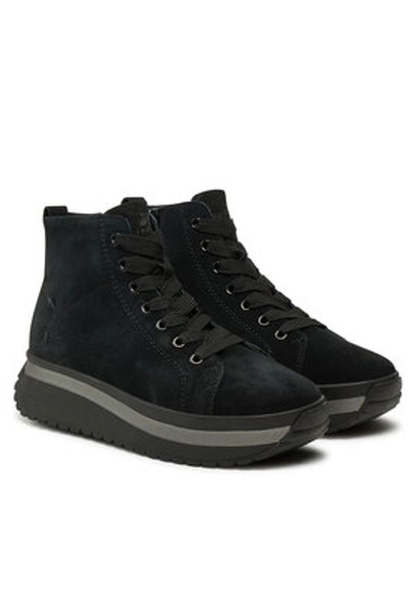 Rieker Revolution Lifestyle Botki W0960-00 Czarny. Kolor: czarny. Materiał: zamsz, skóra