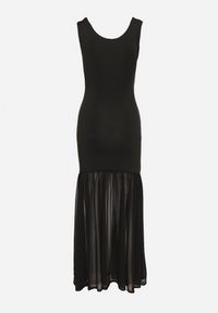 Born2be - Czarna Koktajlowa Sukienka z Wiskozą Ozdobiona Marszczeniem Galapina. Okazja: na imprezę. Kolor: czarny. Materiał: wiskoza. Wzór: aplikacja. Styl: wizytowy #7