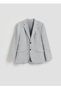 Reserved - Marynarka slim fit w kratę - jasnoszary. Kolor: szary. Materiał: wiskoza, tkanina #1
