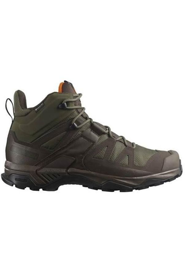 salomon - Buty trekkingowe męskie Salomon X Ultra Tracker Gtx Gore-tex. Wysokość cholewki: za kostkę. Zapięcie: sznurówki. Kolor: zielony. Materiał: skóra, syntetyk, materiał. Szerokość cholewki: normalna. Technologia: Gore-Tex. Sport: turystyka piesza