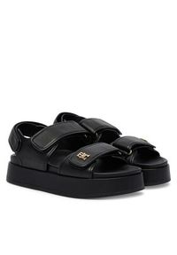 TOMMY HILFIGER - Tommy Hilfiger Sandały Leather Sporty Platform Sandal FW0FW09119 Czarny. Kolor: czarny. Materiał: skóra. Obcas: na platformie. Styl: sportowy #6