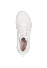skechers - Adidasy Skechers Bobs Squad Waves-jus, Kobiety. Kolor: biały. Materiał: guma, syntetyk, tkanina, materiał. Sport: turystyka piesza, fitness