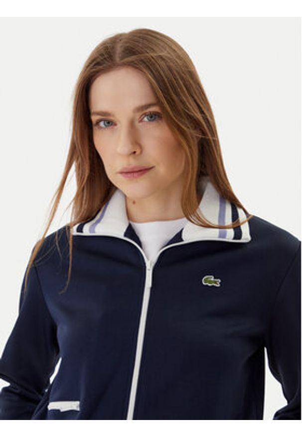 Lacoste Bluza SF5252 Granatowy Regular Fit. Kolor: niebieski. Materiał: bawełna