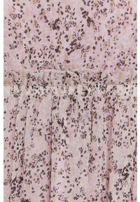 JDY - Jacqueline de Yong Sukienka kolor różowy mini rozkloszowana. Kolor: różowy. Materiał: materiał, dzianina. Długość rękawa: krótki rękaw. Wzór: gładki. Typ sukienki: rozkloszowane. Długość: mini