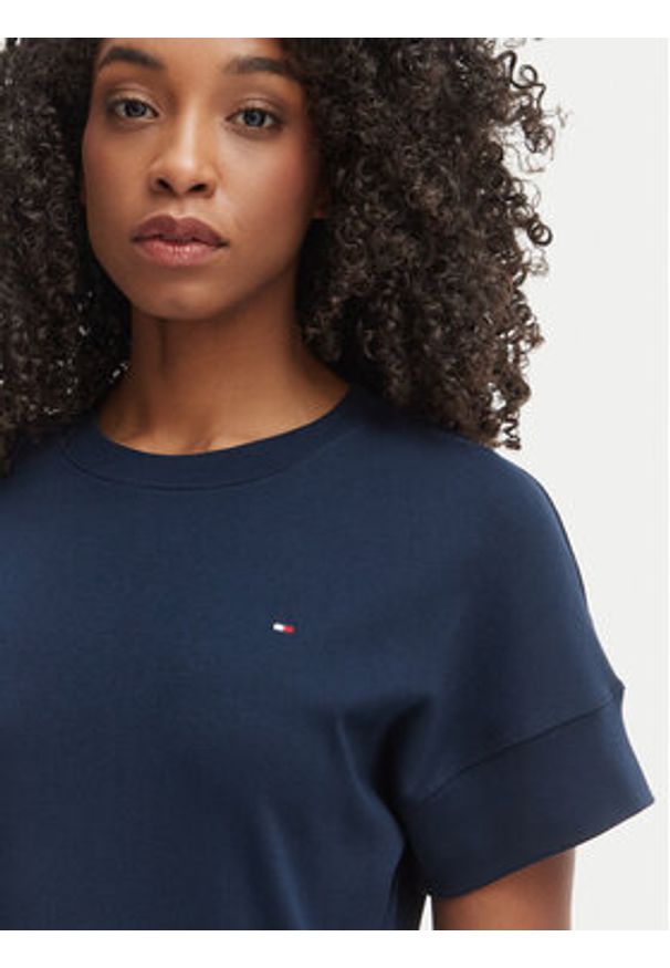 TOMMY HILFIGER - Tommy Hilfiger Sukienka codzienna WW0WW51148 Granatowy Regular Fit. Okazja: na co dzień. Kolor: niebieski. Materiał: bawełna. Typ sukienki: proste. Styl: casual