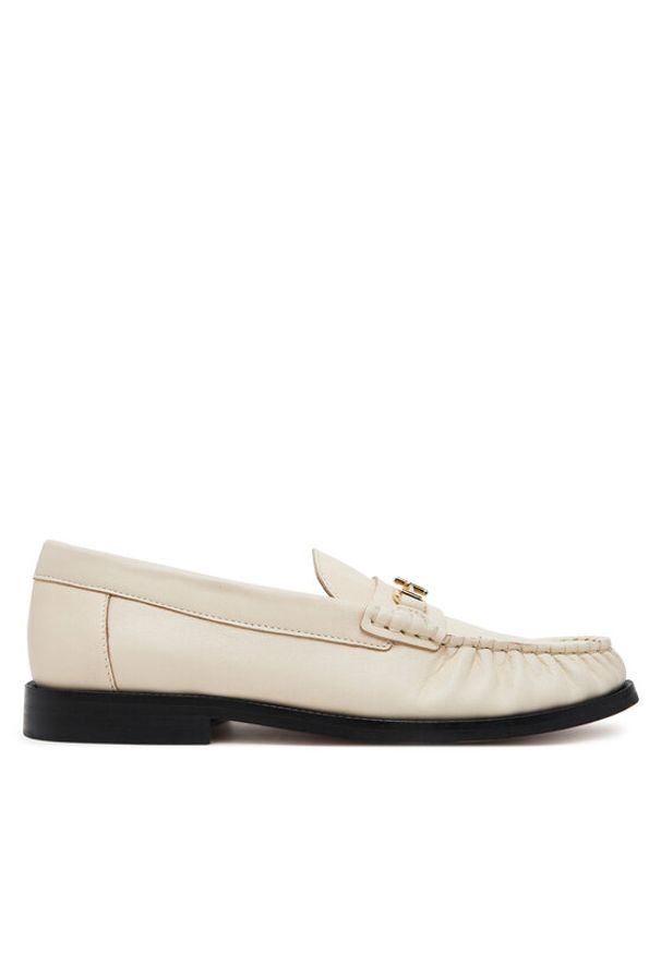 TOMMY HILFIGER - Tommy Hilfiger Półbuty Soft Leather Horsebit Loafer FW0FW08414 Écru. Materiał: skóra