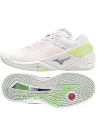 Buty do piłki ręcznej damskie Mizuno Buty Wave Stealth Neo. Zapięcie: sznurówki. Kolor: biały, zielony, wielokolorowy. Materiał: syntetyk, materiał. Szerokość cholewki: normalna. Model: Mizuno Wave