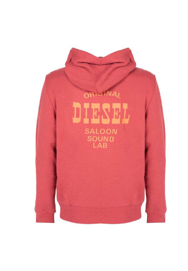 Diesel Bluza "Ginn Hood" | A07810-0HAYT | Mężczyzna | Czerwony. Okazja: na co dzień. Typ kołnierza: kaptur. Kolor: czerwony. Materiał: bawełna, poliester. Wzór: nadruk, jednolity. Styl: sportowy, elegancki, casual