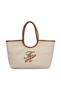 TOMMY HILFIGER - Tommy Hilfiger Torebka Th Elev Summ Maxi Tote Canvas AW0AW18629 Beżowy. Kolor: beżowy #6