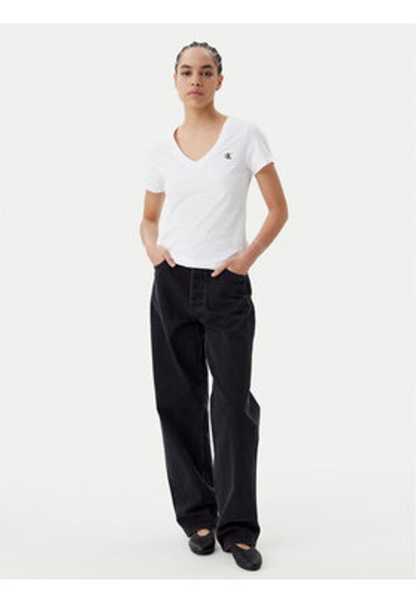 Calvin Klein Jeans T-Shirt J20J213716 Biały Regular Fit. Kolor: biały. Materiał: bawełna