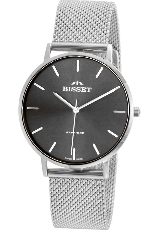 Zegarek Bisset Szwajcarski zegarek damski Bisset ARITTE srebrny grafitowa tarcza. Kolor: srebrny, szary, wielokolorowy