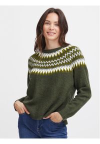 Fransa Sweter 20612945 Zielony Regular Fit. Kolor: zielony. Materiał: syntetyk