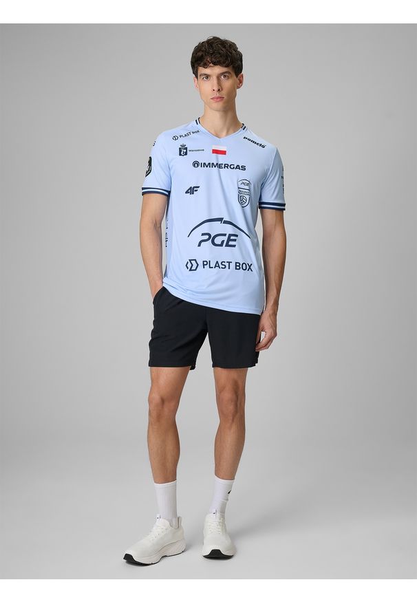 4f - 4F Koszulka meczowa replika domowa z sezonu 2025/26 męska 4F x Projekt Warszawa - niebieska L. Okazja: do domu. Kolor: niebieski. Materiał: dzianina, materiał. Wzór: nadruk. Styl: sportowy