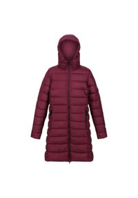 Andia Regatta damski turystyczny płaszcz zimowy. Kolor: brązowy, wielokolorowy, czerwony. Sezon: zima. Sport: turystyka piesza