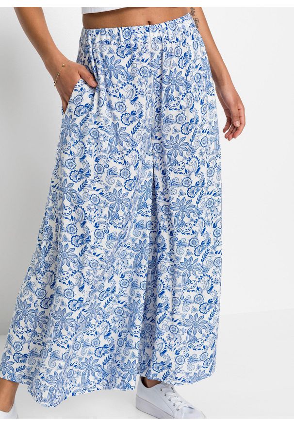 bonprix - Spodnie palazzo. Kolor: biały