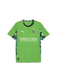 Puma - Męska koszulka wyjazdowa Borussia Mönchengladbach 25/26 PUMA Green Warm White. Kolor: zielony, biały, wielokolorowy. Sport: piłka nożna