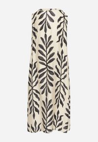 Born2be - Czarna Sukienka z Wiskozą Pudełkowa w Malowany Wzór Hiliona. Kolor: czarny. Materiał: wiskoza #2