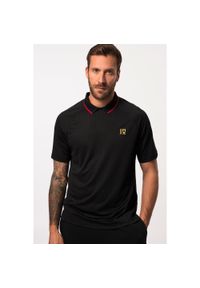 JAY-PI - Męska Koszulka polo FLEXNAMIC® piłka nożna funkcyjny dżersej kołnierzyk polo. Typ kołnierza: polo. Kolekcja: plus size. Kolor: czarny. Materiał: poliester, materiał