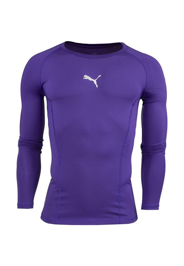 Koszulka termoaktywna sportowa męska Puma LIGA Baselayer. Kolor: fioletowy. Styl: sportowy. Sport: piłka nożna