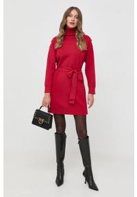 Pinko torebka skórzana kolor czarny. Kolor: czarny. Wzór: aplikacja. Dodatki: z aplikacjami. Materiał: skórzane. Rodzaj torebki: na ramię #5