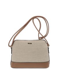 Beżowa Stylowa Damska Torebka Rieker. Kolor: beżowy. Materiał: skórzane. Styl: elegancki. Rodzaj torebki: na ramię #1