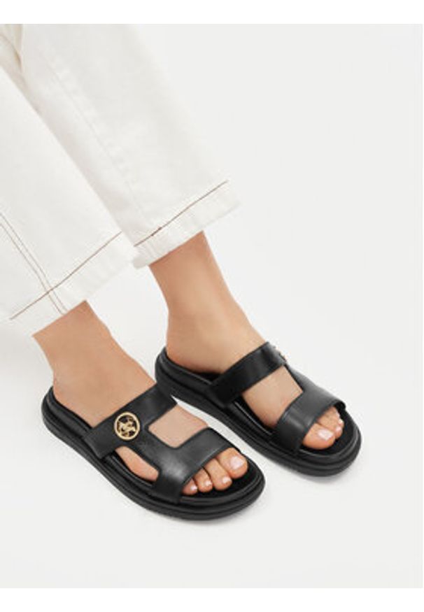 Beverly Hills Polo Club Klapki EO-WI16-SERDINIA-04 Czarny. Kolor: czarny. Materiał: skóra