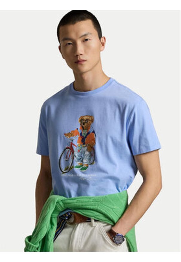 Polo Ralph Lauren T-Shirt 710B16612001 Niebieski Regular Fit. Typ kołnierza: polo. Kolor: niebieski. Materiał: bawełna