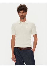 TOMMY HILFIGER - Tommy Hilfiger Polo MW0MW40701 Beżowy Regular Fit. Typ kołnierza: polo. Kolor: beżowy. Materiał: bawełna #1
