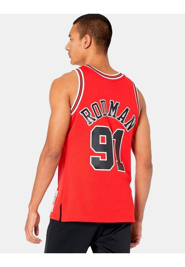 Mitchell & Ness - Koszulka NBA Chicago Bulls Dennis Rodman. Kolor: wielokolorowy, czarny, czerwony. Materiał: jersey. Sport: koszykówka
