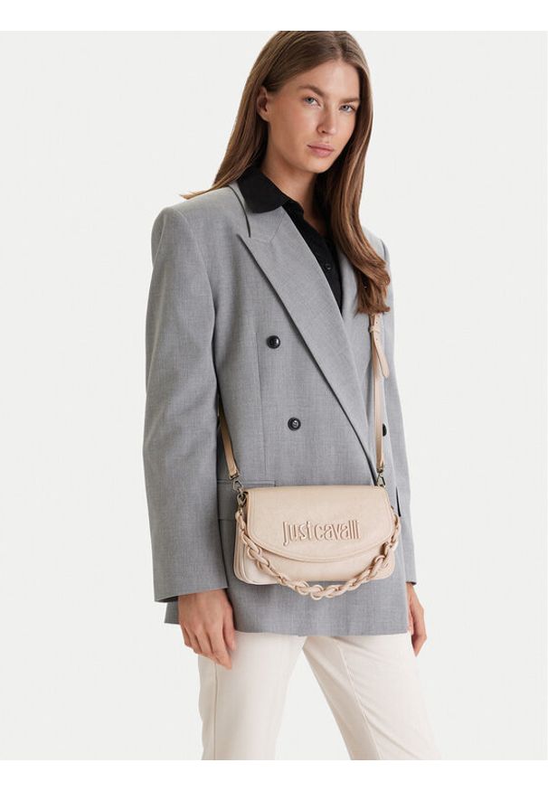 Just Cavalli Torebka 80RA4BC1 ZSD86 Beżowy. Kolor: beżowy. Materiał: skórzane