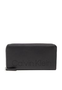 Calvin Klein Duży Portfel Damski Ck Set Wallet Z/A Lg K60K609191 Czarny. Kolor: czarny. Materiał: skóra