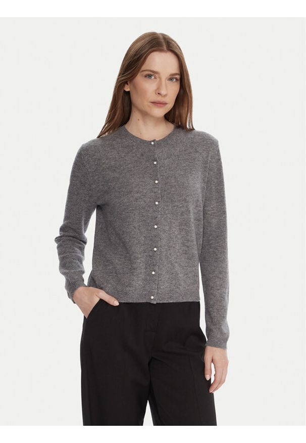 United Colors of Benetton - United Colors Of Benetton Kardigan 1002D501U Szary Regular Fit. Kolor: szary. Materiał: wełna