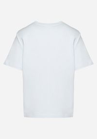 Born2be - Niebieski Bawełniany T-shirt z Grubszej Bawełny Tiariane. Okazja: na co dzień, na spotkanie biznesowe, do pracy. Kolor: niebieski. Materiał: bawełna. Styl: biznesowy, klasyczny, elegancki, casual #4