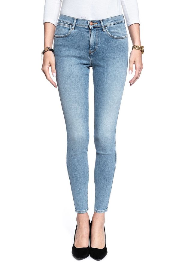 Wrangler - WRANGLER HIGH SKINNY BLUE POWDER W27HFS15L 112128076. Stan: podwyższony