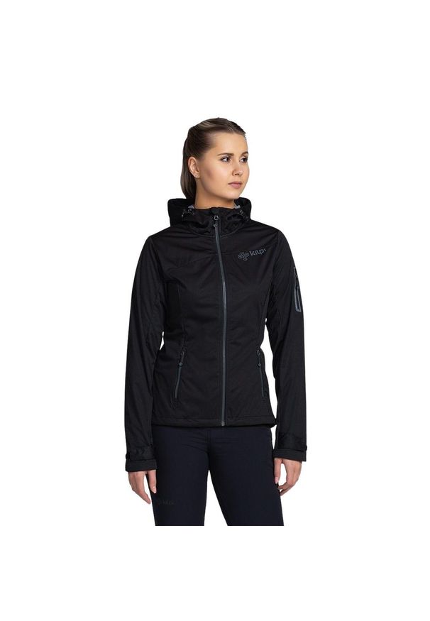 Damska kurtka turystyczna Kilpi Beltra. Kolor: czarny. Materiał: softshell. Sport: turystyka piesza